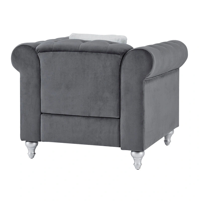 Velvet Crystal Accent Chair