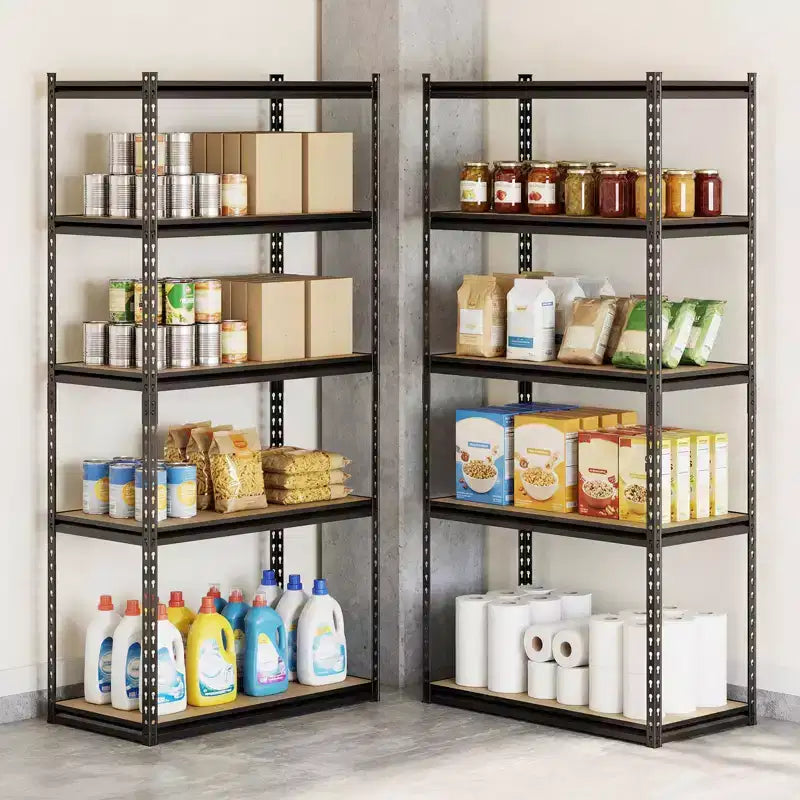 Gymax 2PCS 5-Tier Garage Shelving Unit 2200 LBS Heavy Duty Metal Storage Shelves