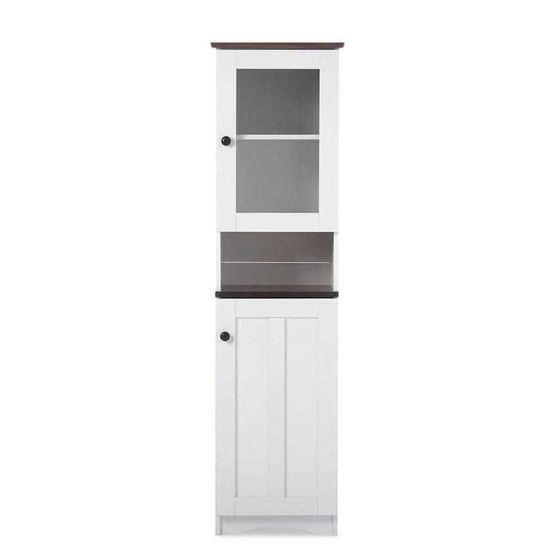 Traditional White Wood Kitchen Storage Cabinet