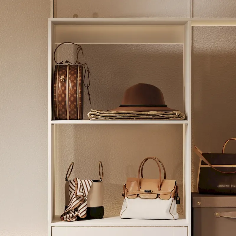 Armoire d'angle avec 2 tringles, un porte-pantalons et un meuble de rangement pour chaussures