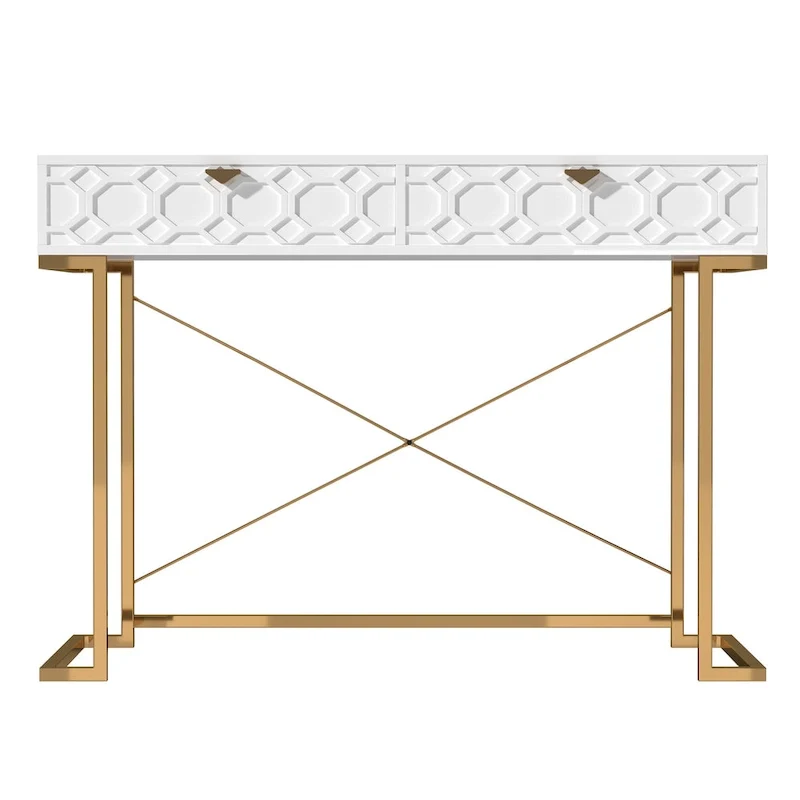 Glossy Storage Home Office Desk with Drawer
