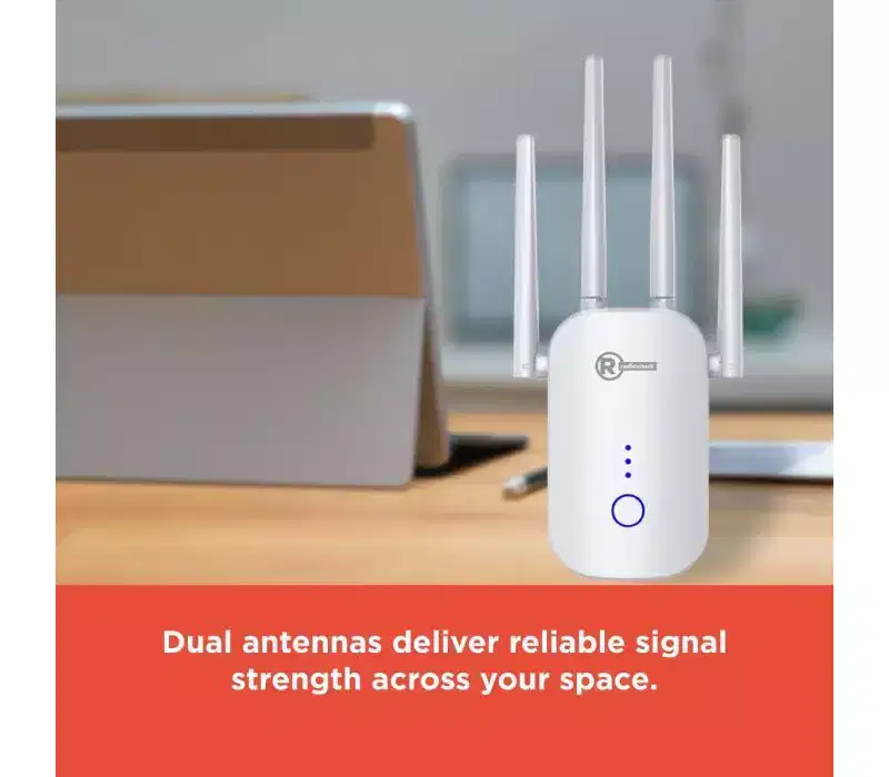 RadioShack 1200 Mbps WiFi Repeater, Dual Band 2.4/5GHz Wireless Range Extender, Strong Signal Booster, Stable Connection, Easy Setup For Home & Office