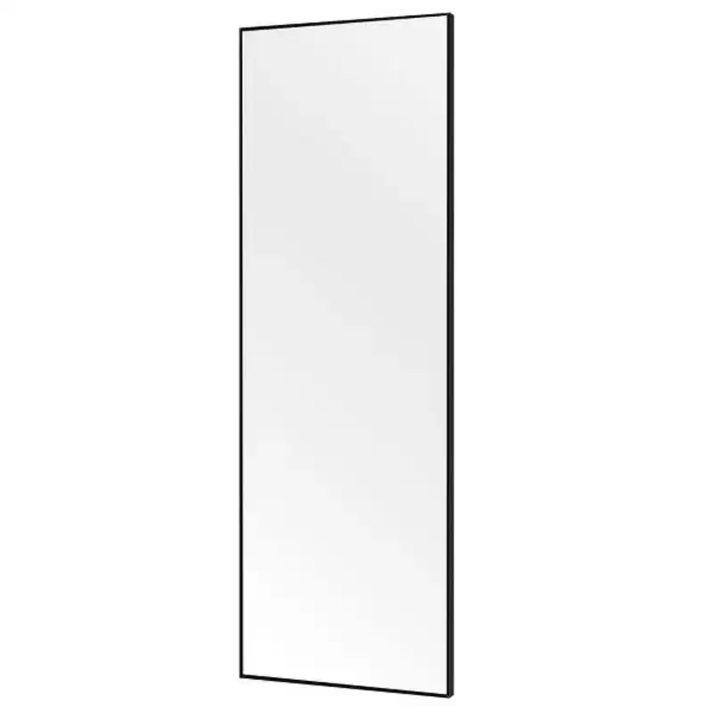 MAYEERTY Black 19.69 x 59.06 Inch Rectangular Thin Edged Aluminum Alloy Full Length Mirror with Stand for Living Room and Bedroom Wall Decor