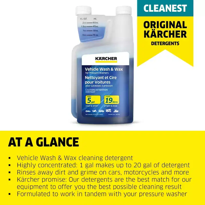 Karcher 1 Quart Vehicle Wash & Wax Pressure Washer Car Wash Soap