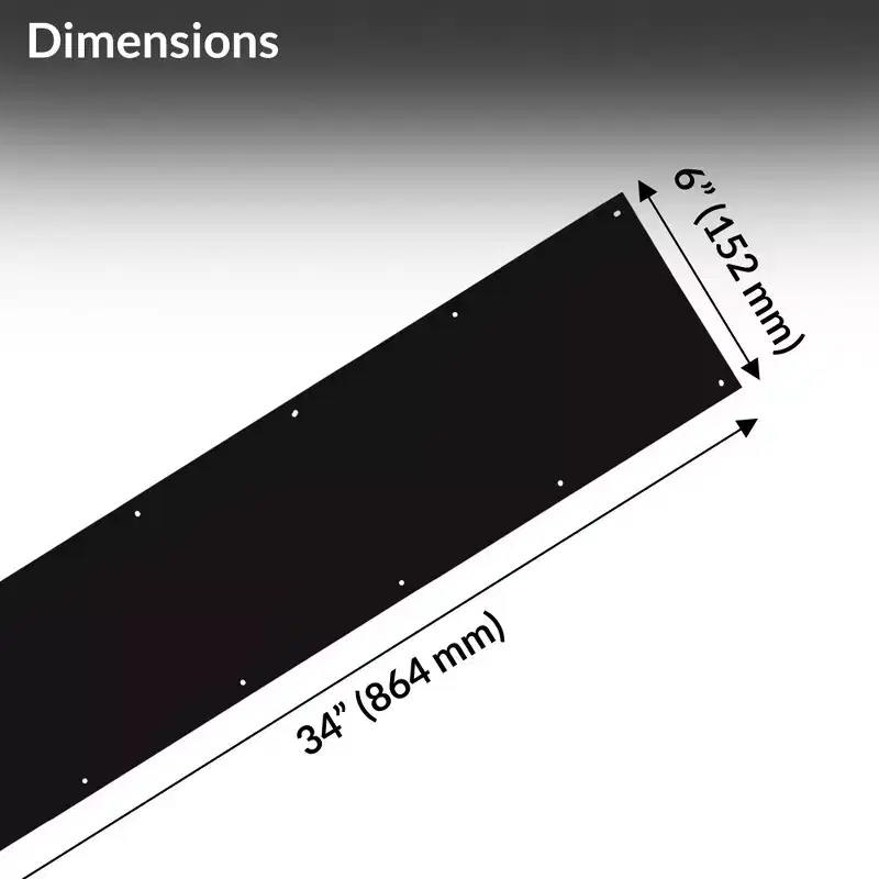 Brixwell 6X34KP693 Kick Plate 6 Height 34 Width Matte Black Finish