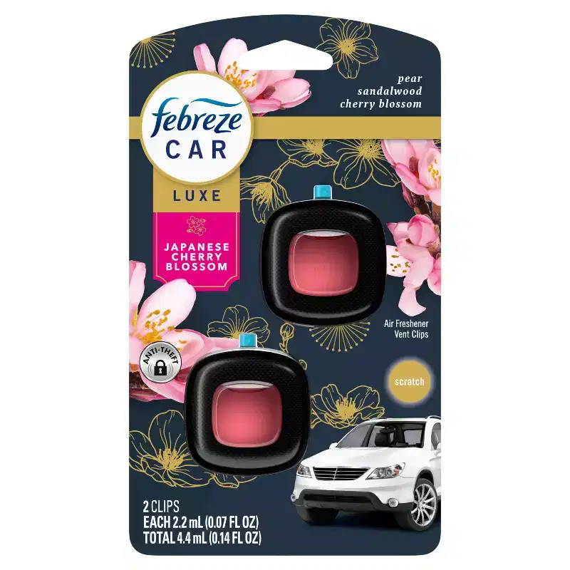 Febreze Car Air Freshener - Japanese Cherry Blossom - 0.14 fl oz/2pk: Oil, Non-Powered