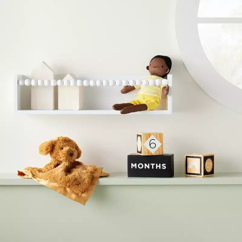 Beaded Decorative Wall Shelf - White - Cloud Island™: MDF Frame, Painted Finish, Includes Screws and Anchors