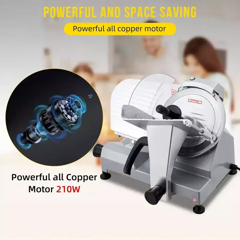 Garvee Commercial 18 Electric Meat Slicer Blade Food Slicer Cutter 210W With Child Lock