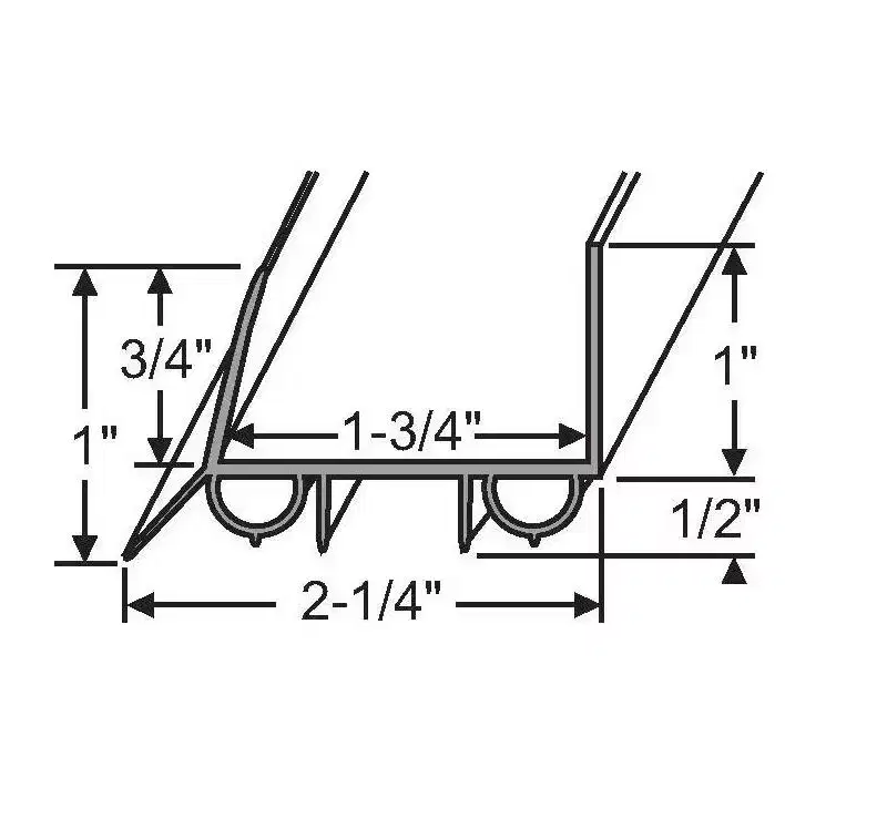 Brixwell Door Bottom Seal, Vinyl Material, 36 Length, Bronze Finish