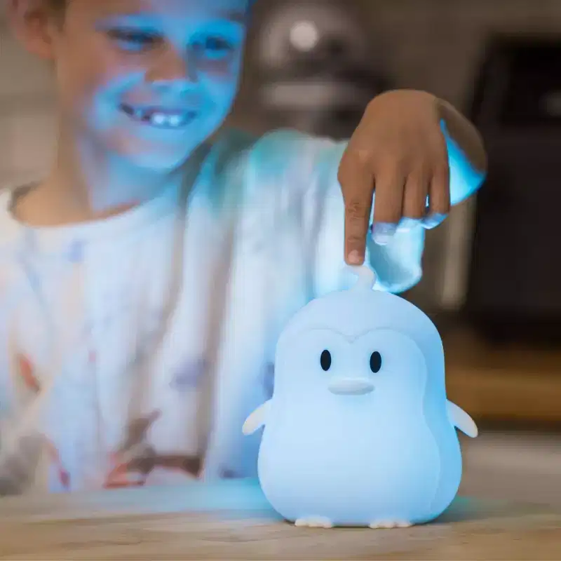 LumiPets LumiPenguin Nightlight: Silicone, LED, Battery-Powered, Dimmable