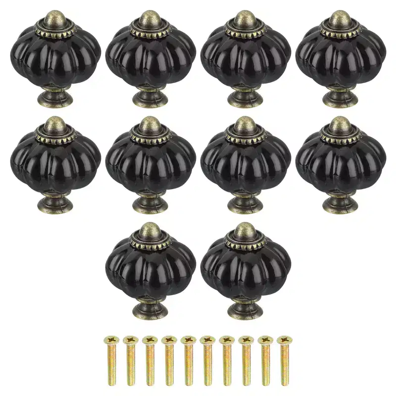 Unique Bargains Decorative Vintage Ceramic Drawers Cabinets Knobs and Pulls 10 Pcs