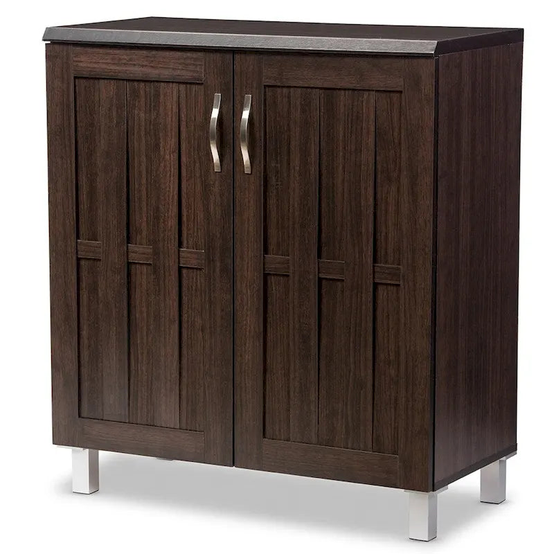 Modern and Contemporary Dark Brown Sideboard Storage Cabinet - 31.2H x 15.6W x 35.1D