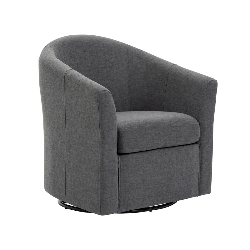 Ensemble de 2 fauteuils pivotants modernes rembourrés de style tonneau, fauteuils d'appoint pour salon