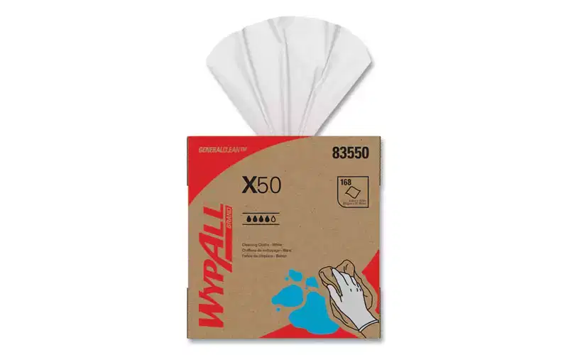 WypAll X50 Cloths POP-UP Box - 12.5 x 9.1 - White - 10 boxes/168 sheets