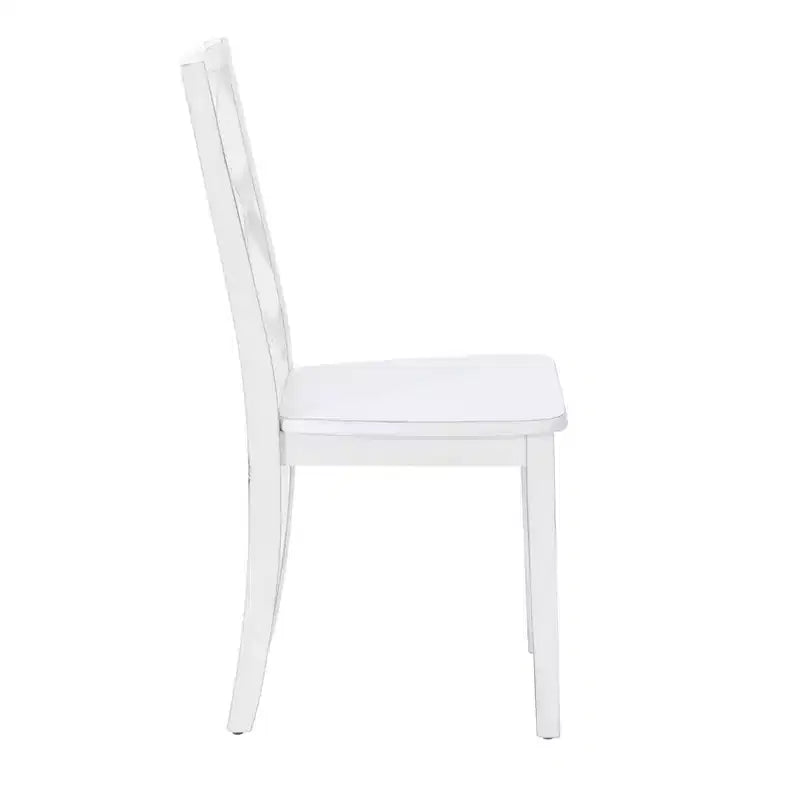 5pc Harleau Solid Wood Dining Set White - Powell: Rectangle Table, 4 Chairs, Nautical Style