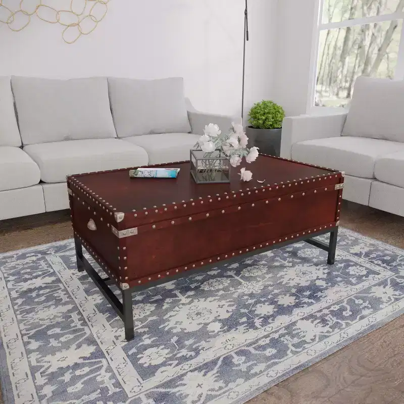 Voyager Storage Cocktail Table - Brown - SEI