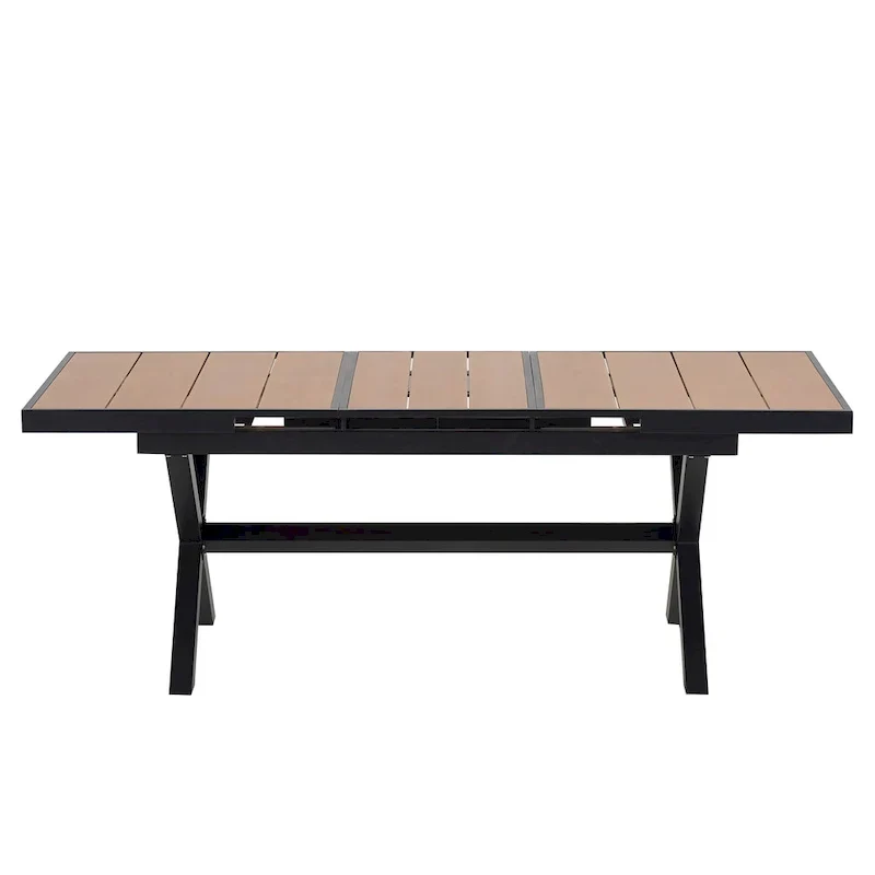 7-Piece Outdoor Extendable Dining Set with Extendable Table and 6 Armrest Chair