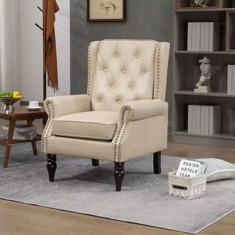 Accent Chairs for Bedroom, Modern Wood Frame Armchair, Accent Chair Lounge Chair with Sturdy Wood Legs for Living Room