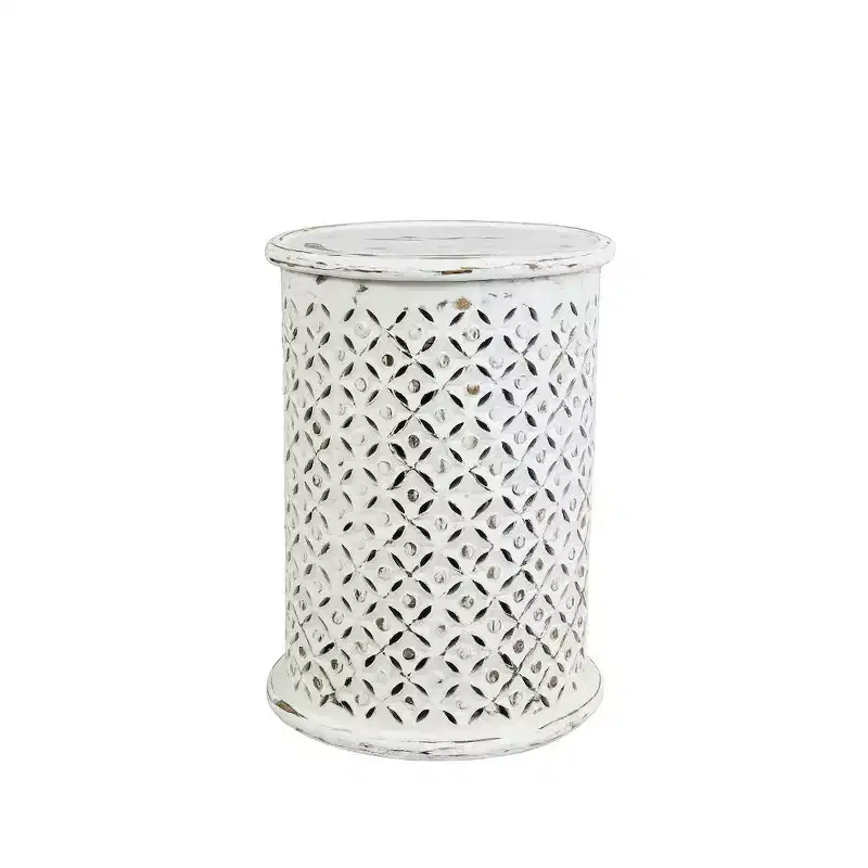 Jofran,Decker Distressed Hardwood Global Drum End Table
