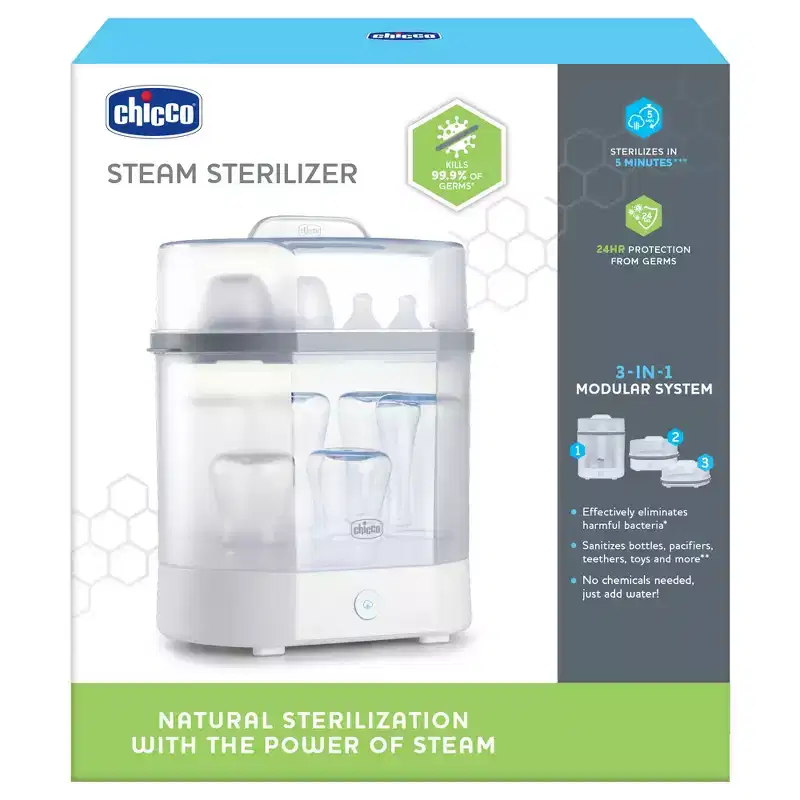Chicco 3-in-1 Baby Steam Sterilizer: Electric Bottle Warmer, BPA-Free