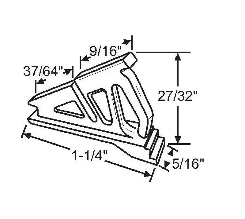 Brixwell Vent Lock Plastic 1-1/4 Length 9/16 Width 27/32 Height 37/64 Depth 5/16 Mounting Tab Width Window Hardware White Finish
