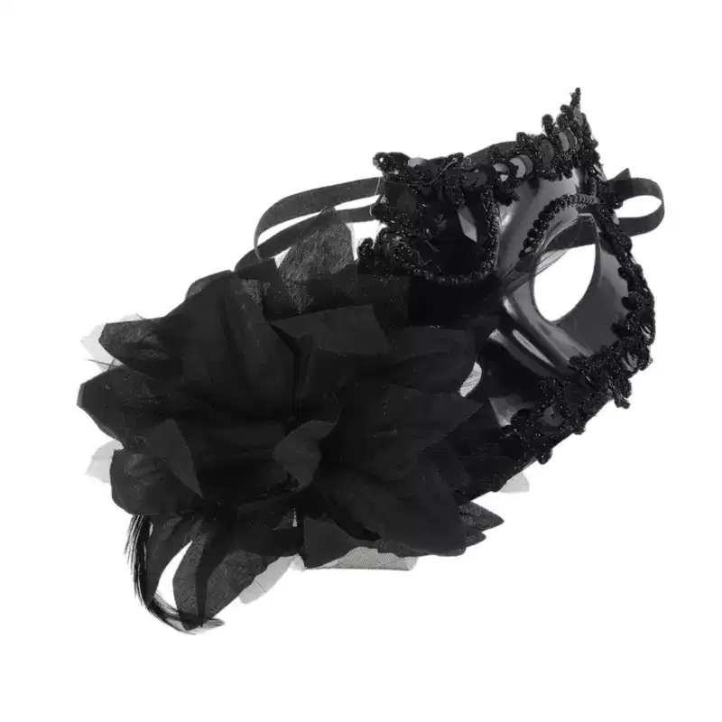 Unique Bargains Halloween Christmas Lily Princess Half Face Party Mask 1 Pc