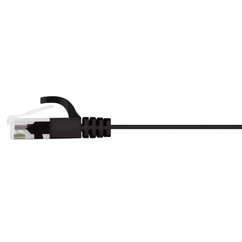 Monoprice Cat5e Ethernet Patch Cable - 2 Feet - Black | Network Internet Cord - RJ45, Flat,Stranded, 350Mhz, UTP, Pure Bare Copper Wire, 30AWG