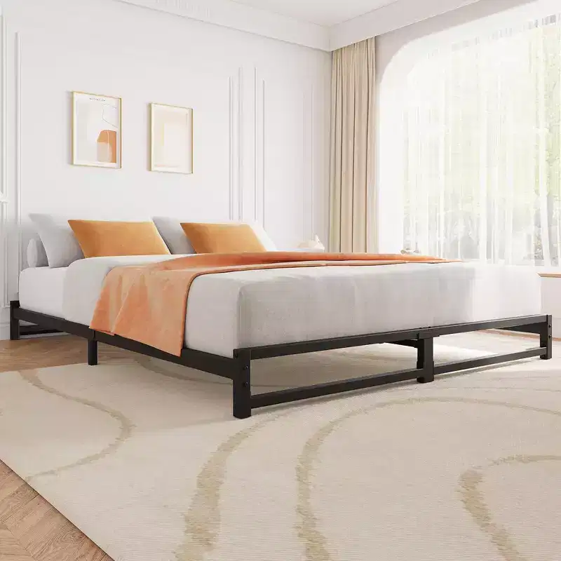 6-Inch Low-Profile Metal Platform Bed Frame with Steel Slat Support – Twin/Full/Queen/King