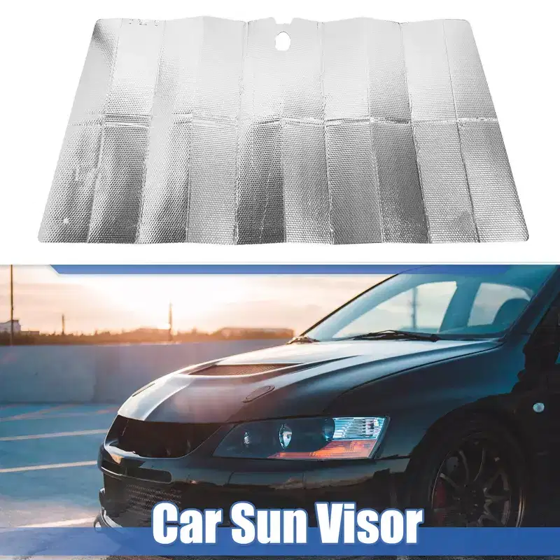 Unique Bargains Car Front Windshield Interior Anti-UV Against Heat Rays Sun Shade Silver Tone 59.06''x31.5'' 1 Pc