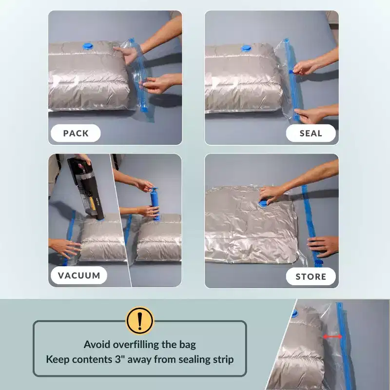 Narwey 6 Jumbo XL Vacuum Storage Bags with Pump, Extra Large Compression Space Saver