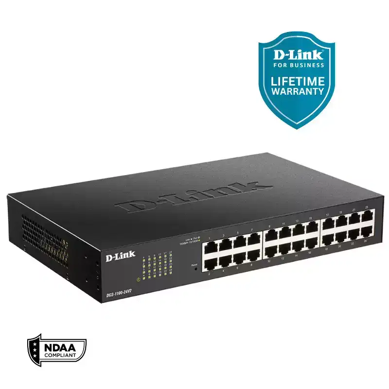 D-Link 24-Port Gigabit Smart Managed Switch NDAA Compliant (DGS-1100-24V2)