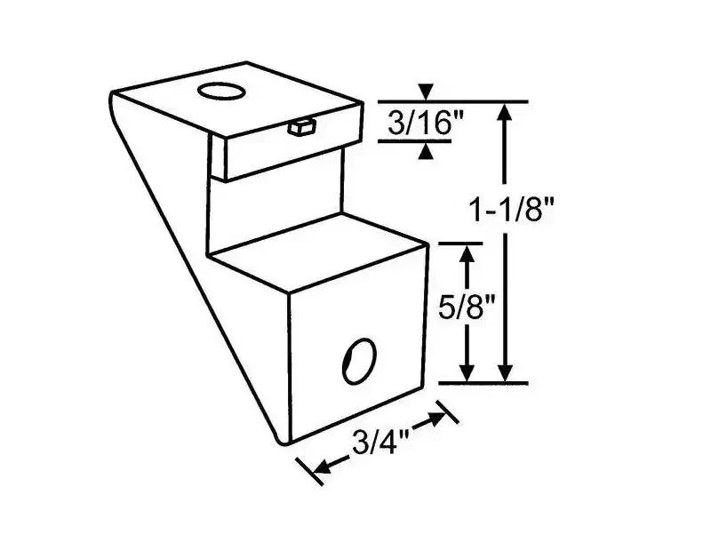 Brixwell Fixed Panel Clip Window Hardware, 1-1/8 Overall Height, 3/4 Depth, 3/16 Top Flange Thickness, Plastic Material With White Finish