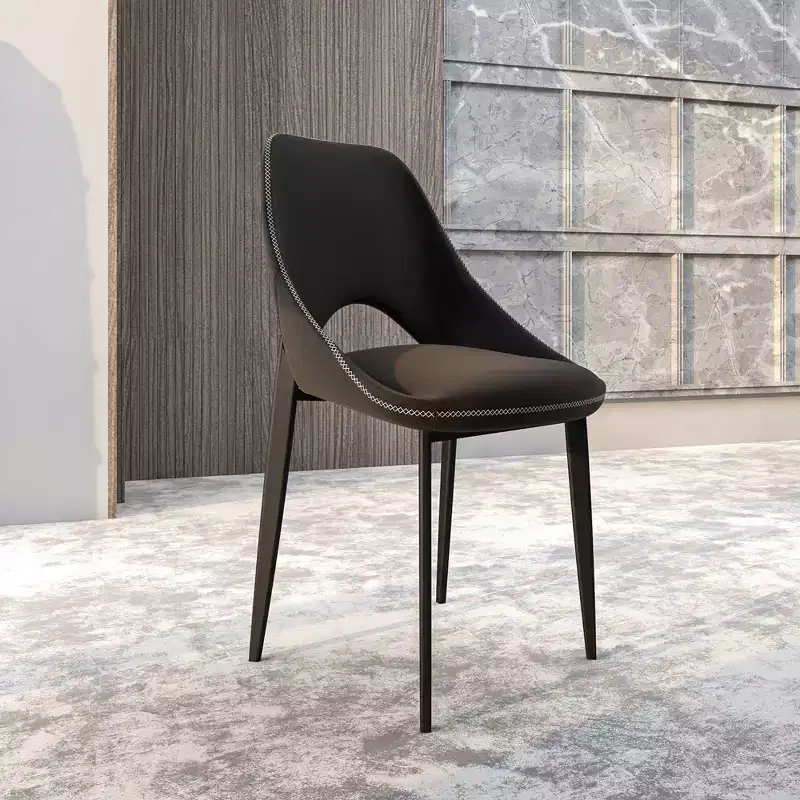 Amalfi Modern Dining Chair, Upholstered Fabric Seat with Metal Legs, Comfortable Accent Seating for Kitchen, Dining Room, or Office