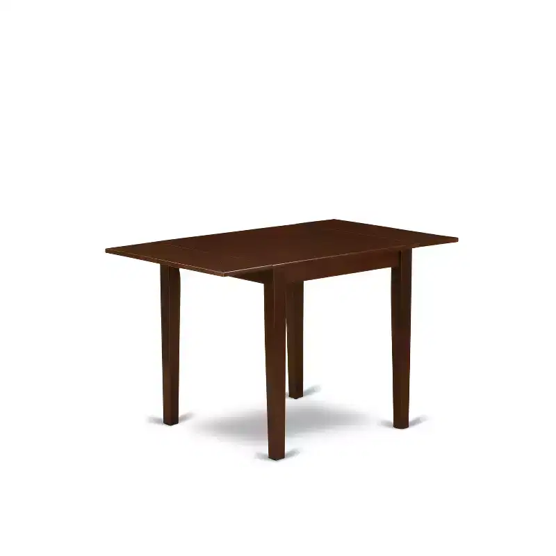 HomeStock Belmont Dining Set for 3 Wooden Dining Room Chairs, Wood Dining Table - Chocolate Brown Color Faux Leather - Mahogany Finish
