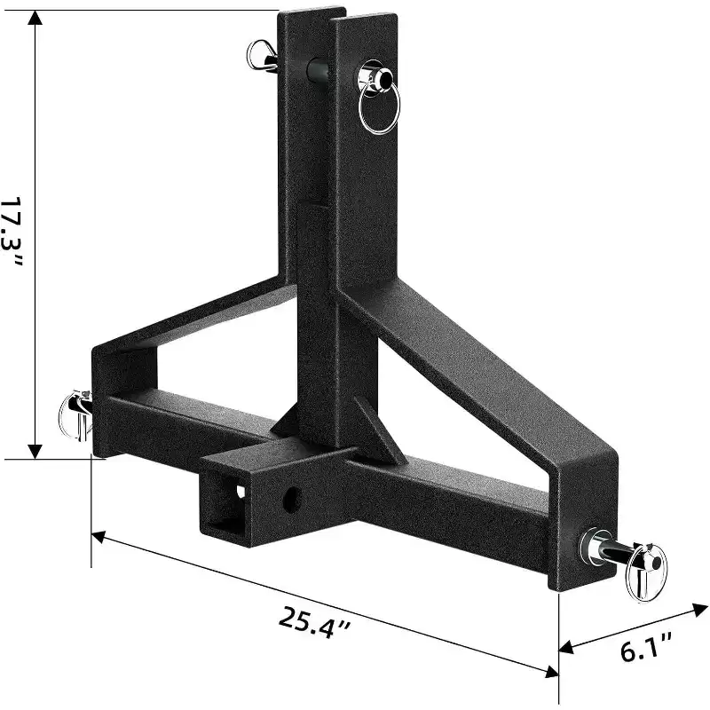 3 Point 2 Trailer Hitch Receiver Heavy-Duty for Category 1 Tractors Compatible with Kubota, BX, LM25H, WLM Tractor, NorTrac, Yanmar, Kioti, Cat