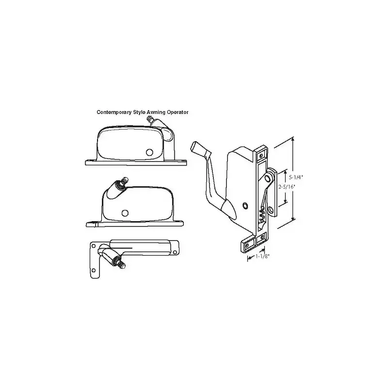 Brixwell 41-204p D Awning Operator Straight Arm mill Top Hole Is Offset wO-003-LH-Ml contemporary Style