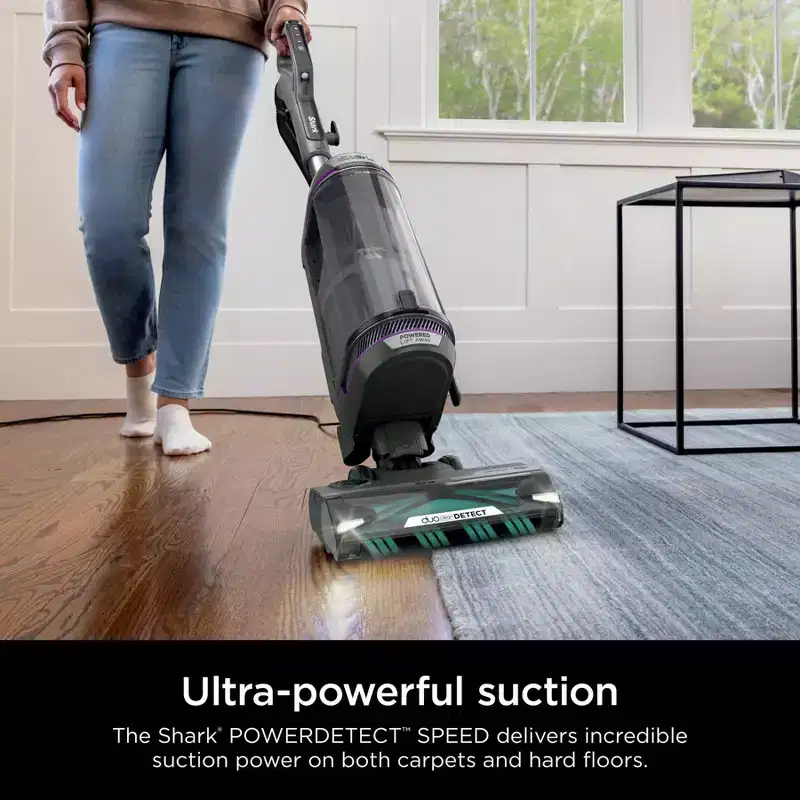 Shark PowerDetect Upright Vacuum AZ3901 12" Cleaning Path Purple: HEPA Filter, Pet Hair, Multi-Surface