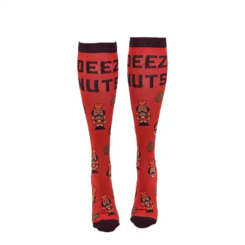 Adult Deez Nuts Funny Chirstmas Gift Compression Socks for Women and Men - Crazy Dog Compression Socks Gift For Christmas