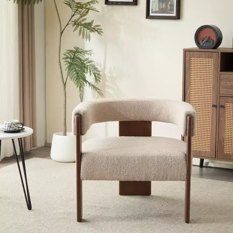 Christopher Knight Home Noah Modern Rubberwood Upholstered Accent Arm Chair