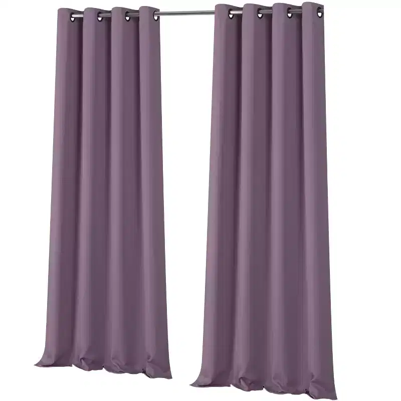 Kate Aurora Lavender 2 Piece Grommet Top Blackout Curtain Panels For Extra Long Windows