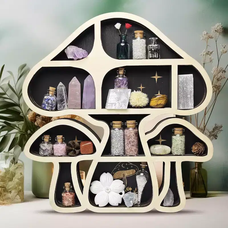 Home Collection Wooden Mushroom Floating Shelves