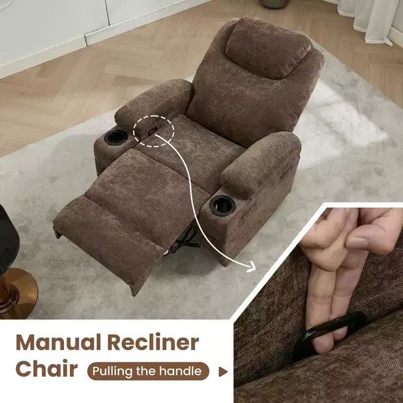 360 Swivel Rocker Recliner Chair with Massage and Heat