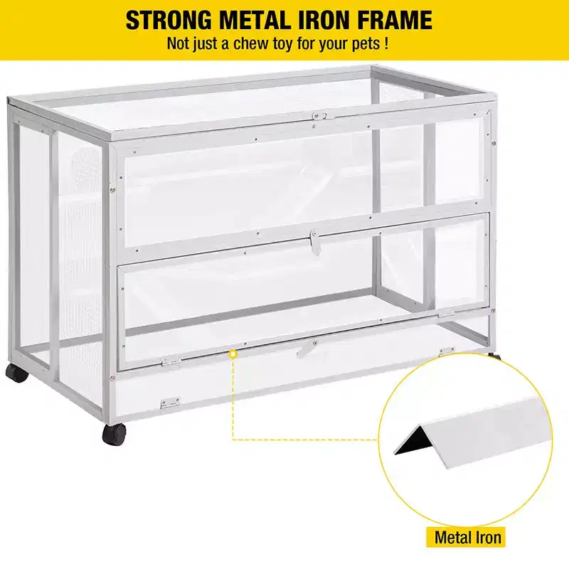 Aivituvin Anti-Chewing Hamster Cage | Guinea Pig Cage with Iron Frame (Inner Space 11ft)-AIR26