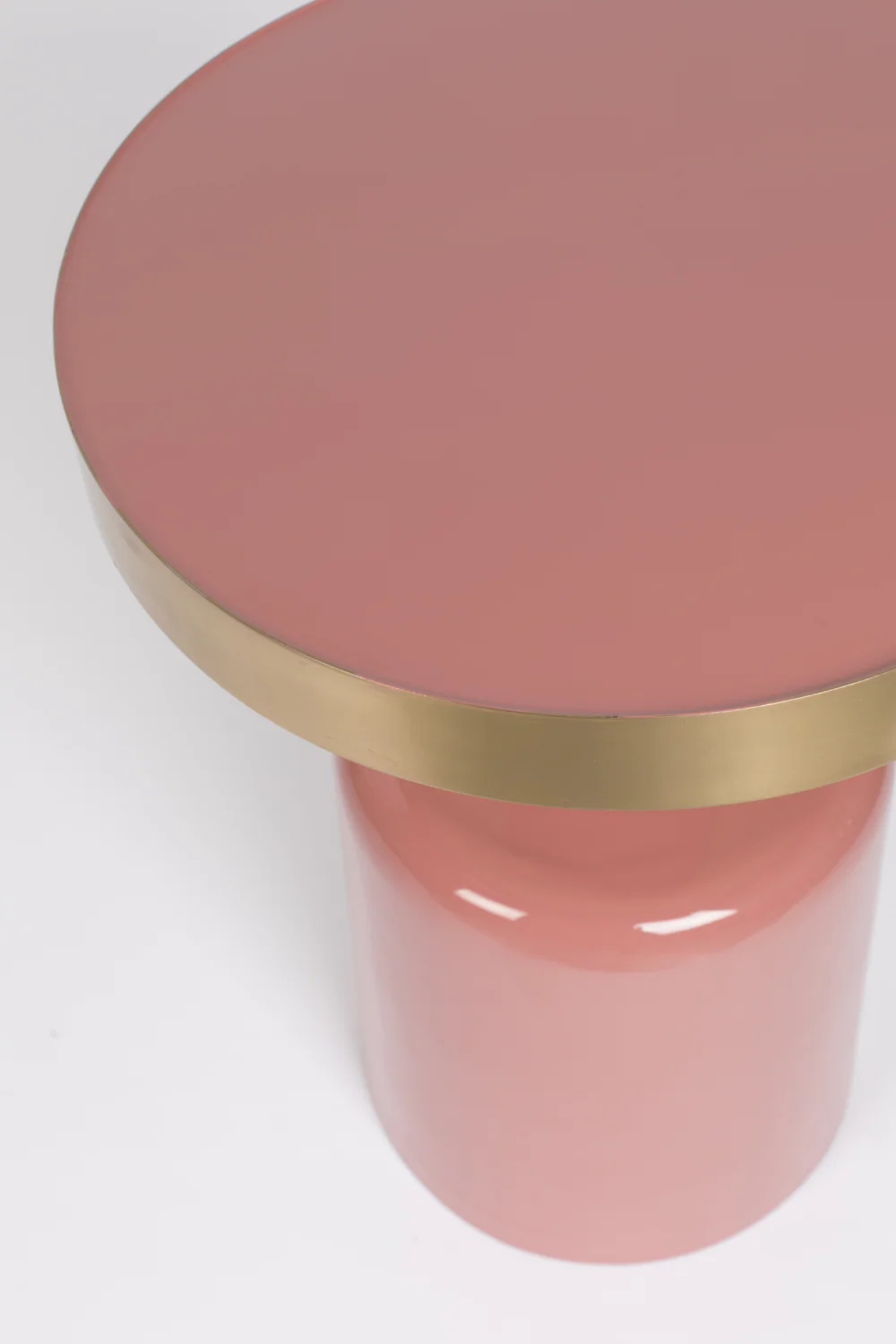 Pink Enamel Sculptural Side Table