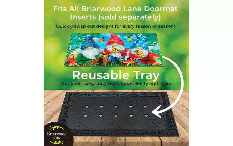 Briarwood Lane Briarwood Lane Outdoor Rubber Doormat Tray Floral Design x Standard Tray