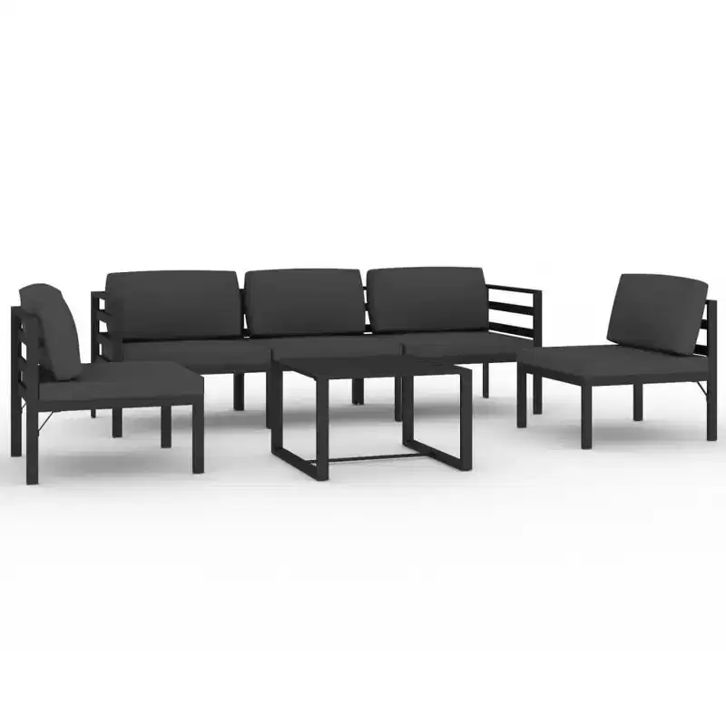 vidaXL Patio Lounge Set Outdoor Sectional Sofa Set Table Aluminum Anthracite