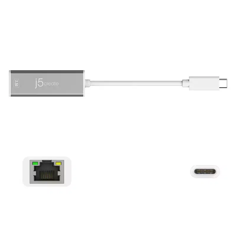 j5create USB-C to 2.5G Ethernet Adapter, JCE145