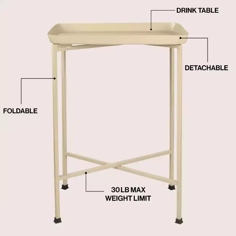 Sterling 26.25 Industrial Classic Metal Foldable End Table