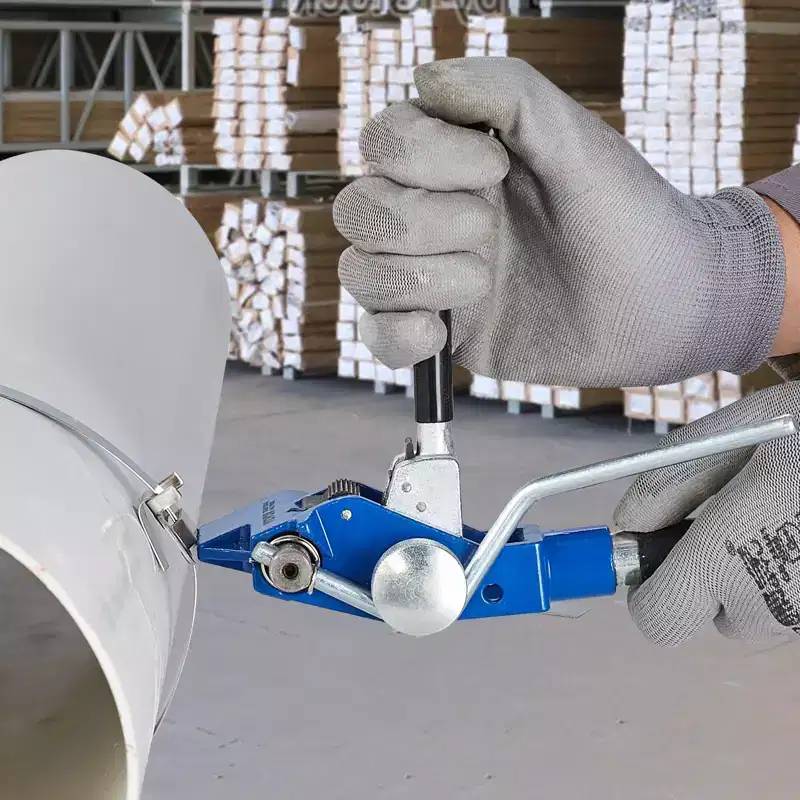 VEVOR Banding Strapping Kit with Strapping Tensioner Tool, 100 ft Length 304 Stainless Steel Banding, 100 Metal Seals, Blue