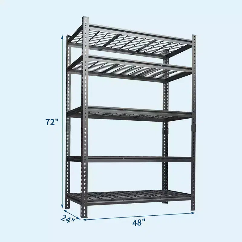 Heavy Duty 5-Tier Metal Shelving Unit 2500 lb Capacity - 36x16x72 Adjustable Storage for Garage and Pantry